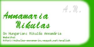 annamaria mikulas business card