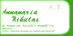 annamaria mikulas business card